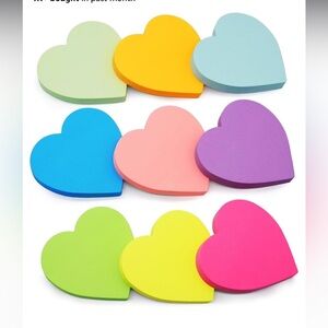 738 Sheets Heart Sticky Notes, 9 Pads Super Cute Heart Shaped Sticky Notes